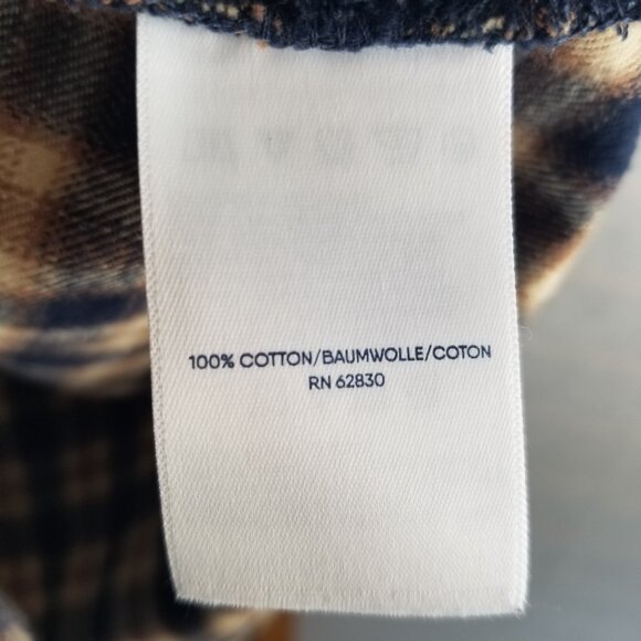 Men's Lands' End Flannel Pajama Shirt Long Sleeve Flannel Size Medium Blue Plaid - Picture 6 of 8